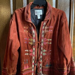 Ethnic Detail Corduroy Jacket
